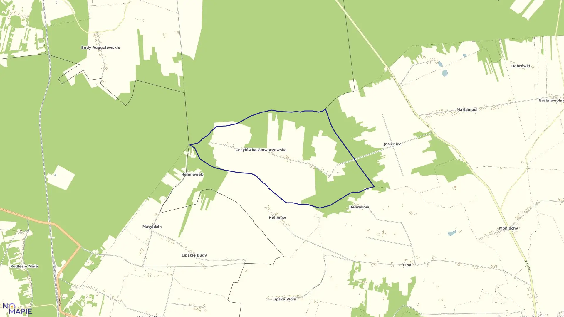 Mapa obrębu CECYLÓWKA MARIAMPOLSKA gmina Głowaczów