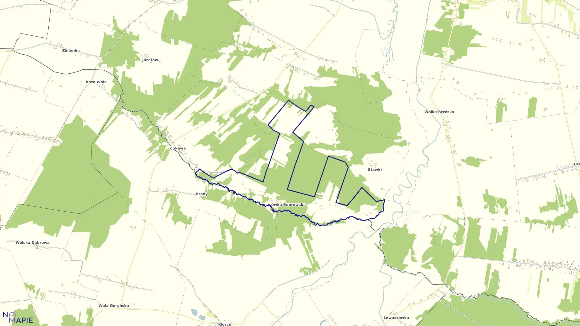 Mapa obrębu Ignacówka Bobrowska gmina Głowaczów